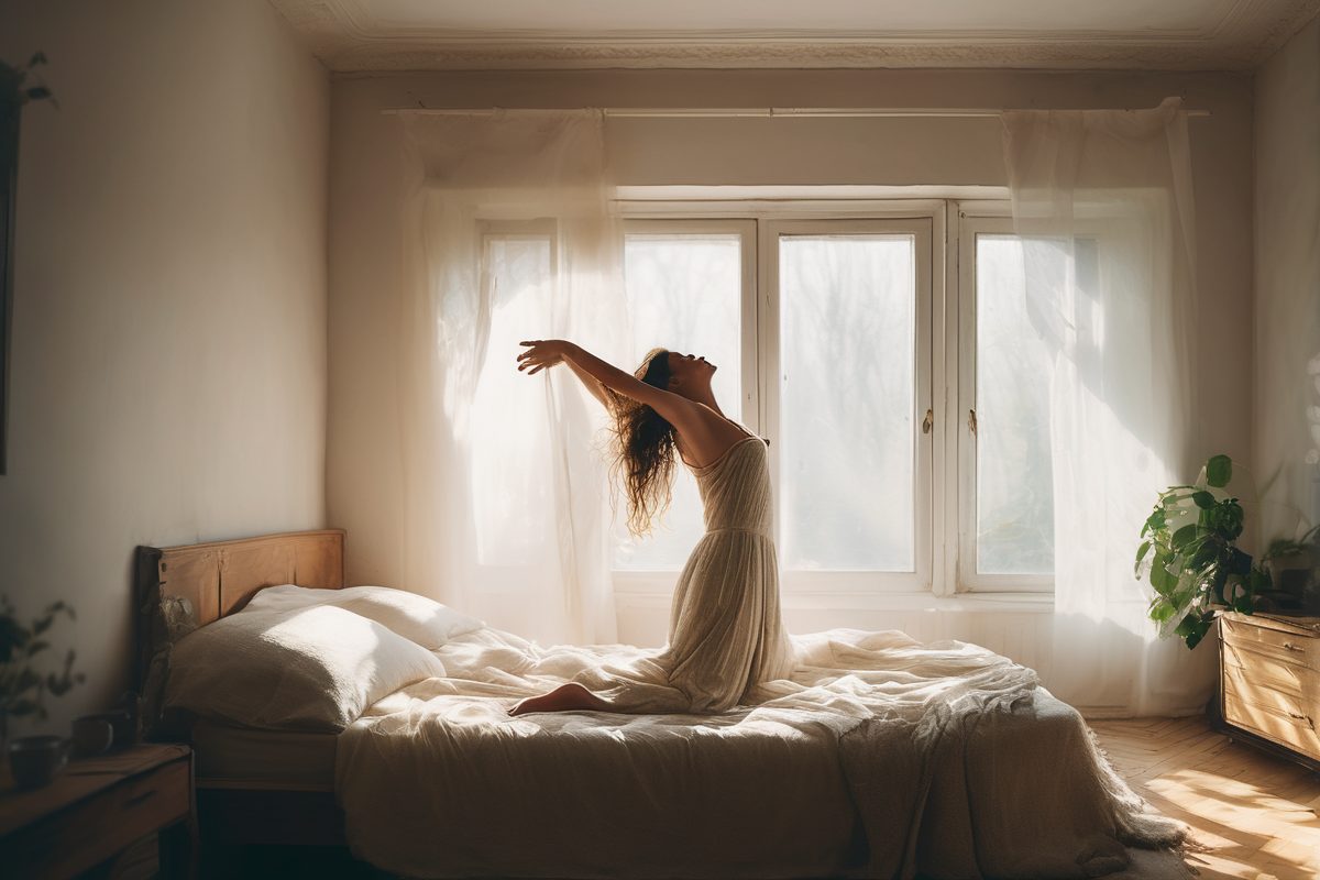 Persoană care se bucură de activități fizice confortabile după rutina de îngrijire