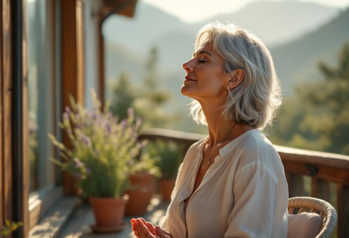 Persoană relaxată în mediu natural, stil de viață sănătos