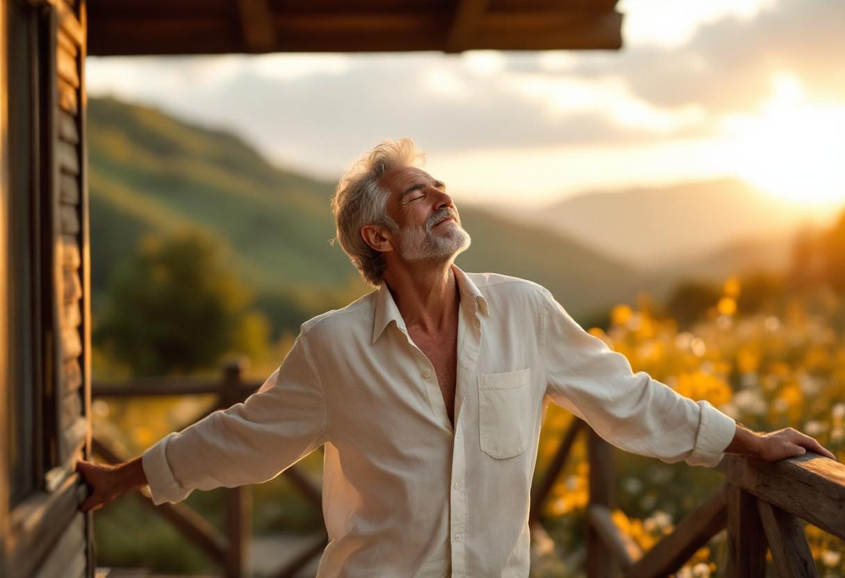 Bărbat activ în natură, stil de viață sănătos