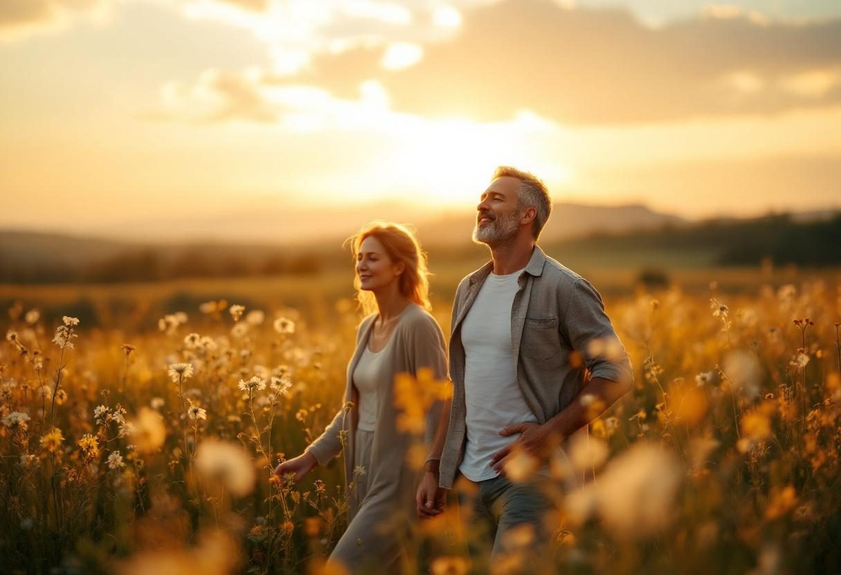 Bărbat matur relaxat acasă, moment de liniște personală