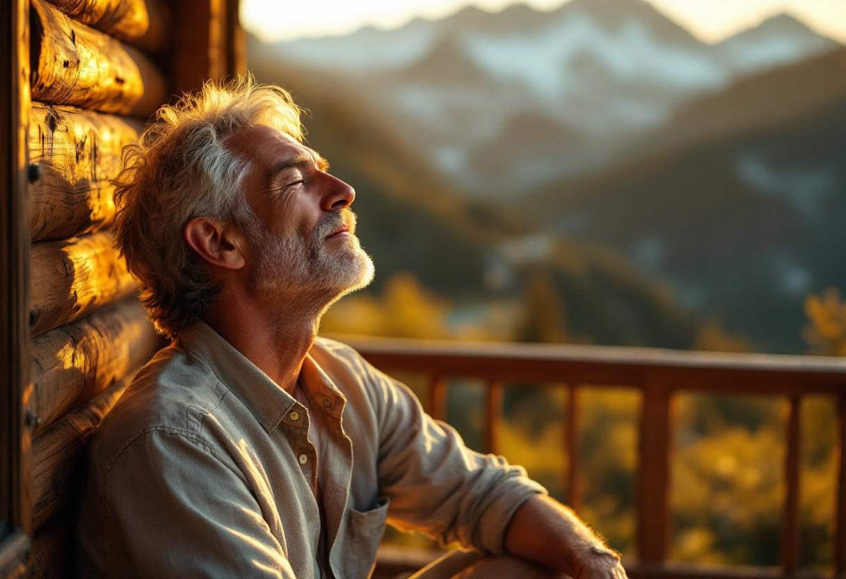 Bărbat activ în natură, stil de viață sănătos și echilibrat