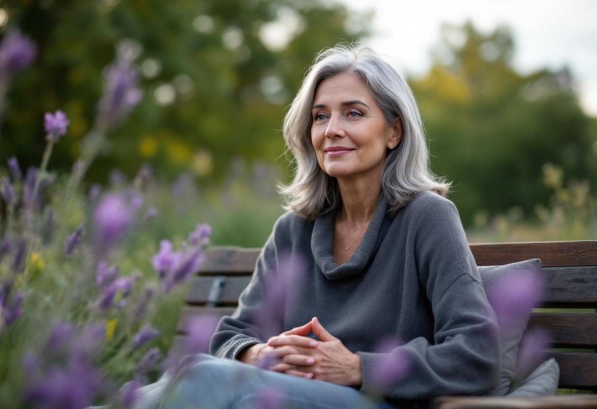 Žena opušteno sedi sa šolom biljnog čaja u mirnoj atmosferi doma