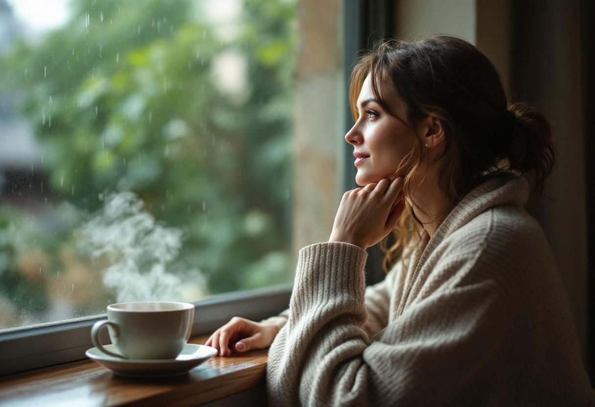 Opuštajući trenutak sa šoljom Keto Tea u prirodnom okruženju