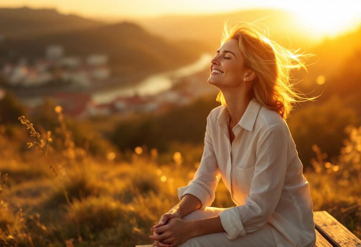 Žena pri strečingu v prírode, aktívny životný štýl a pohybová aktivita