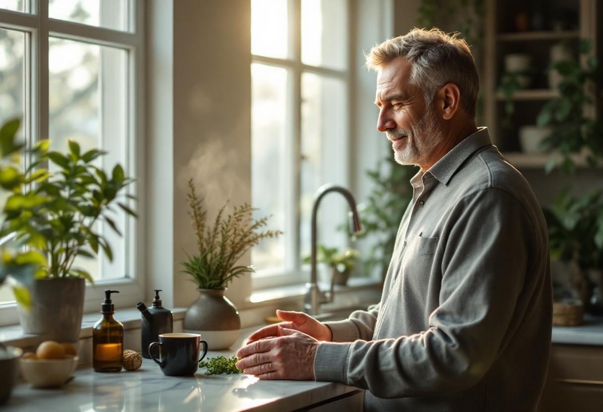Pár na prechádzke v prírode, aktívny seniorský životný štýl