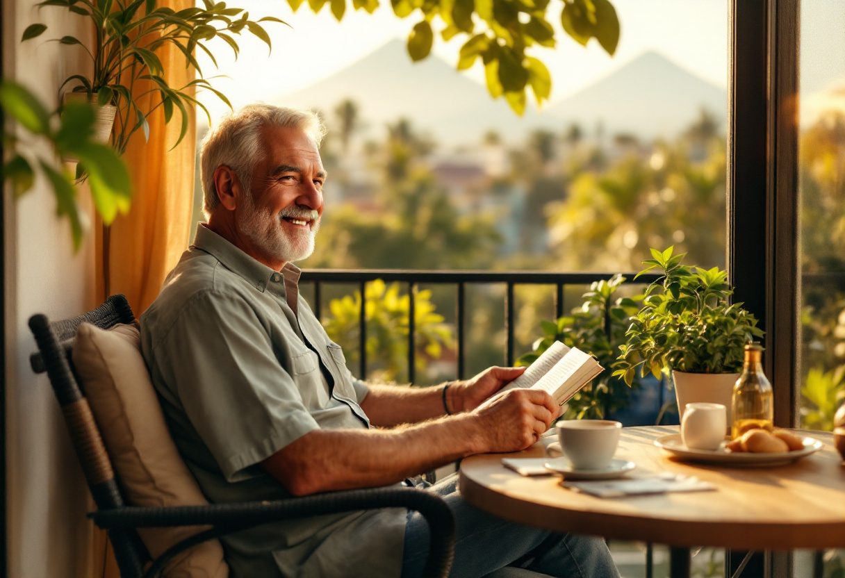 Hombre activo disfrutando de bienestar diario