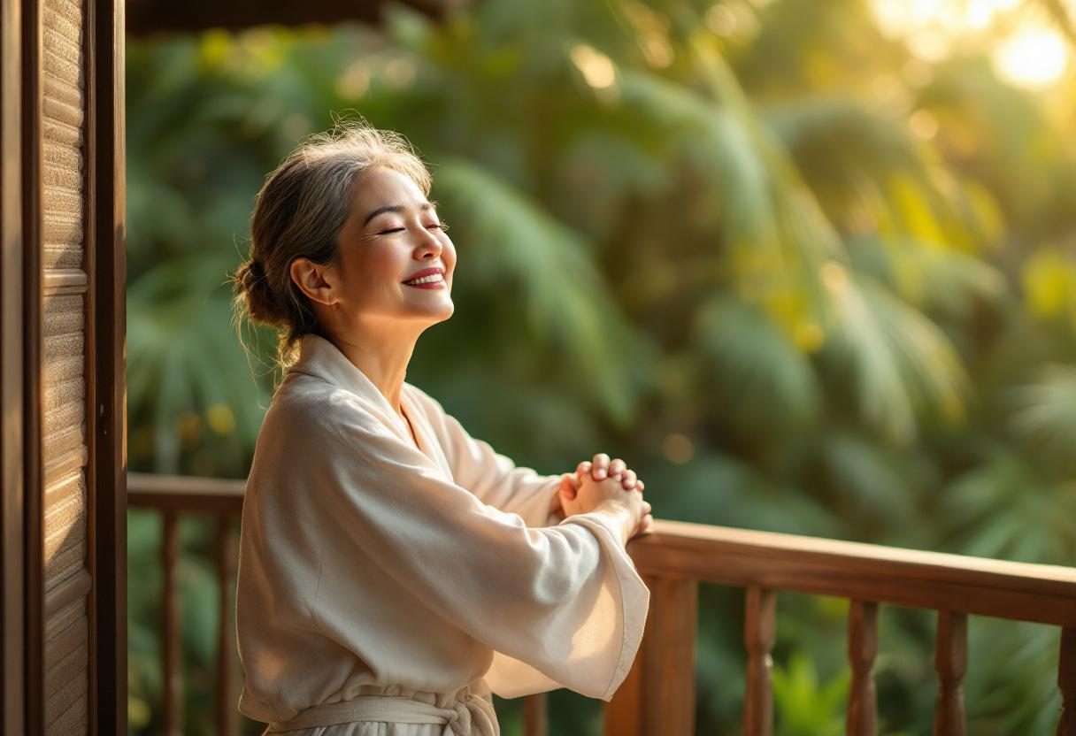 ผู้หญิงออกกำลังกายในสวนสาธารณะเพื่อสุขภาพที่ดี