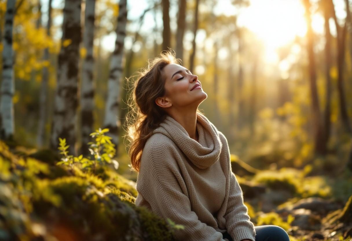 Людина насолоджується комфортним зором на природі