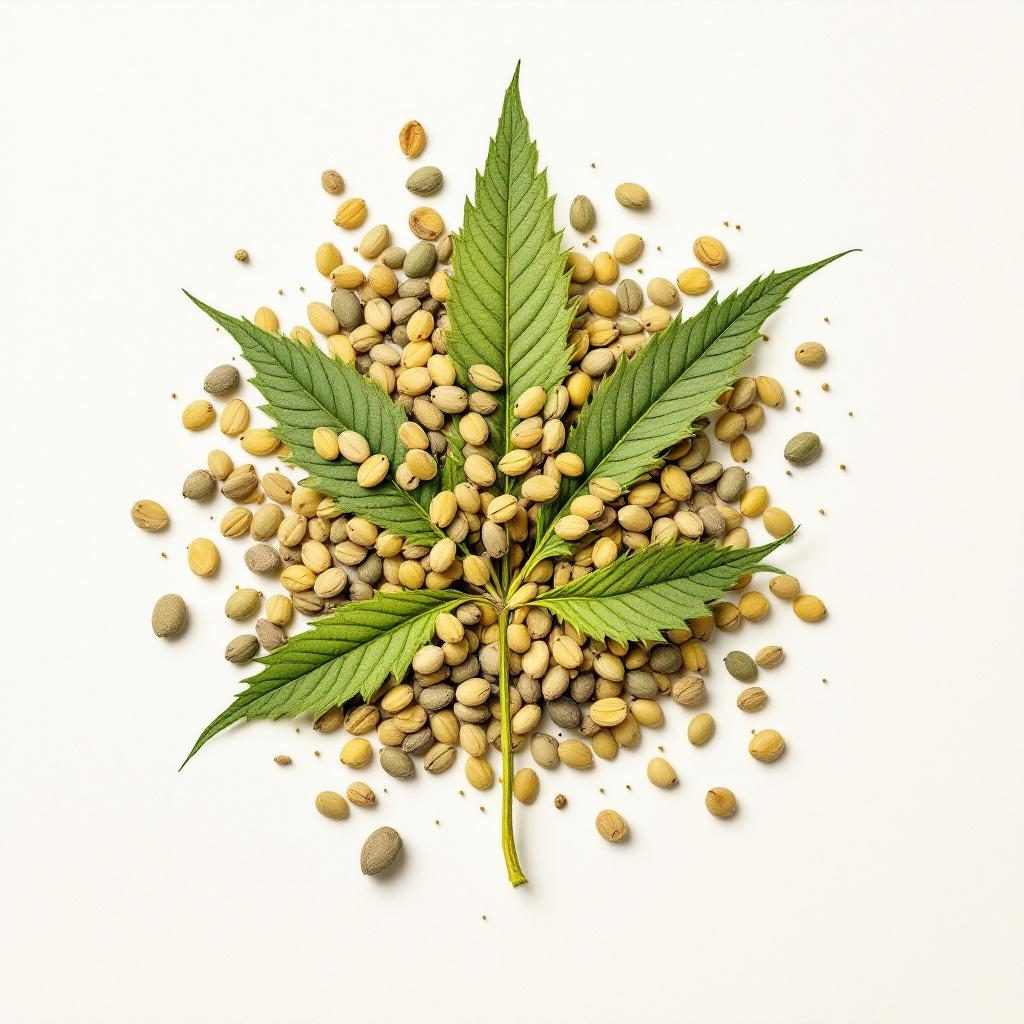 Golden hemp seed oil in glass container