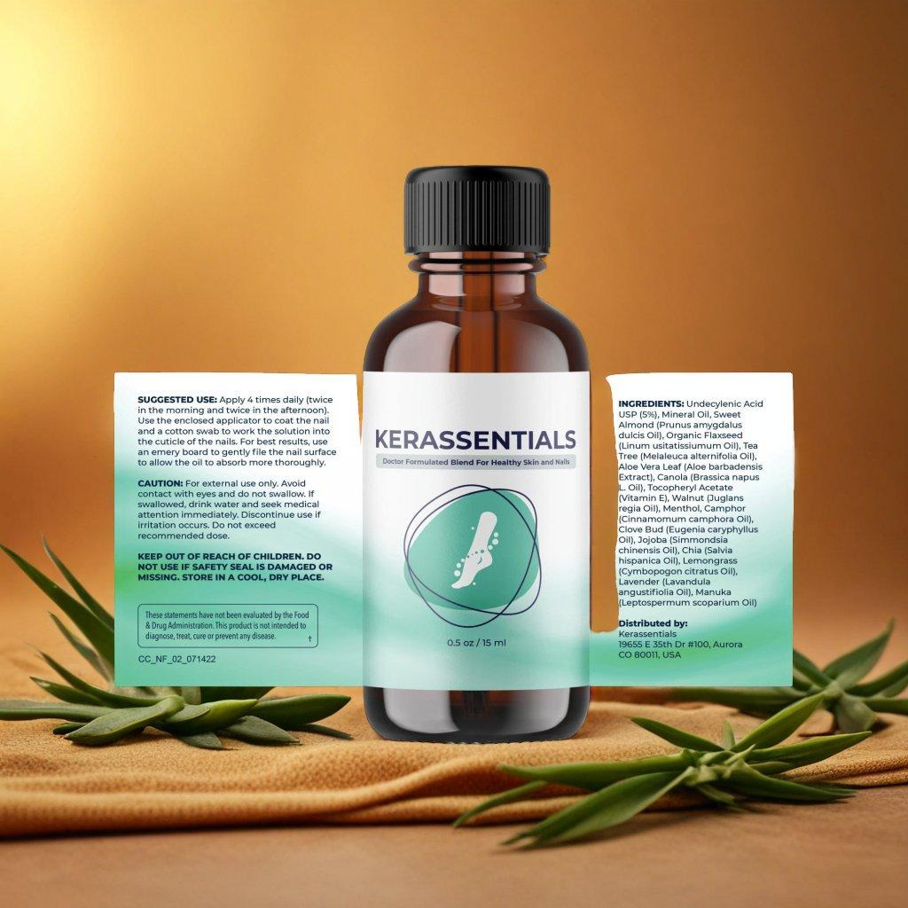 Kerassentials product bottle with dropper applicator