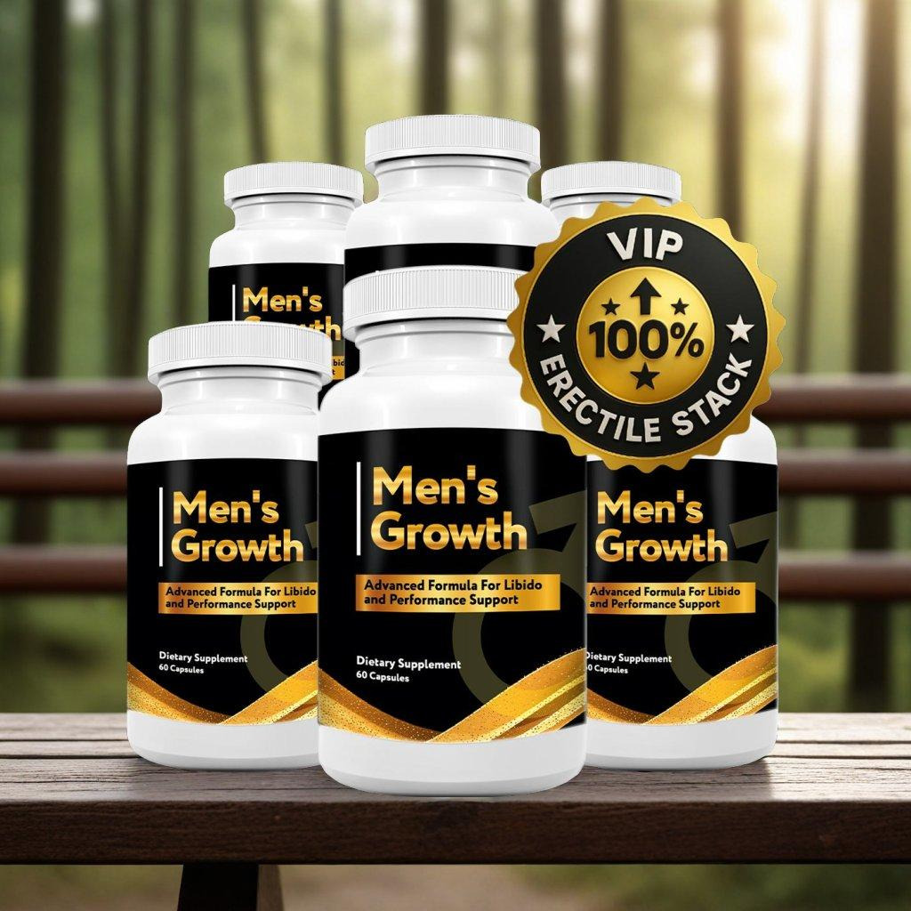 MensGrowth capsules close-up product photography