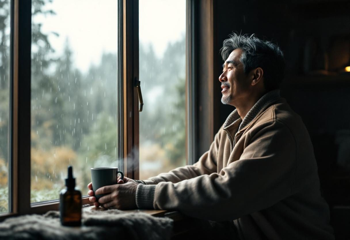 Peaceful morning routine with wellness focus