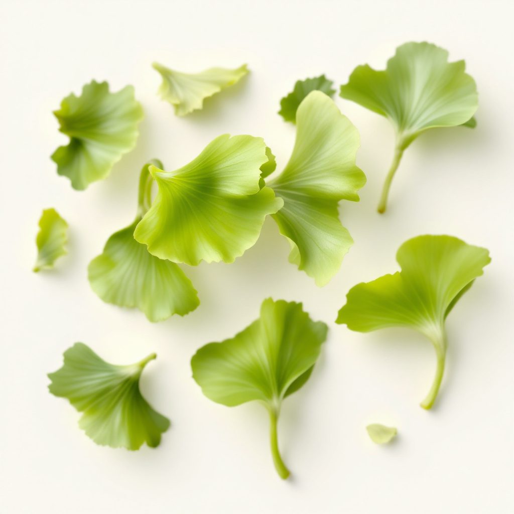 Ginkgo biloba leaves