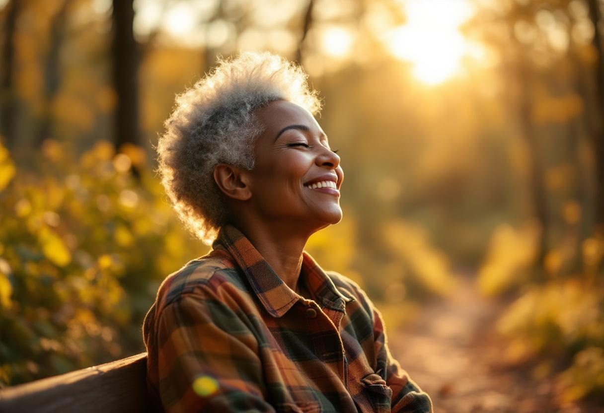 Person reading comfortably in natural daylight with healthy lifestyle setting
