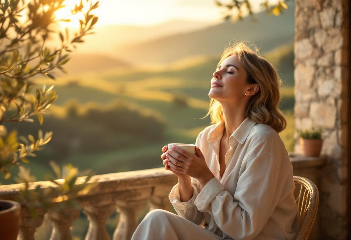 Lifestyle wellness routine with natural ingredients