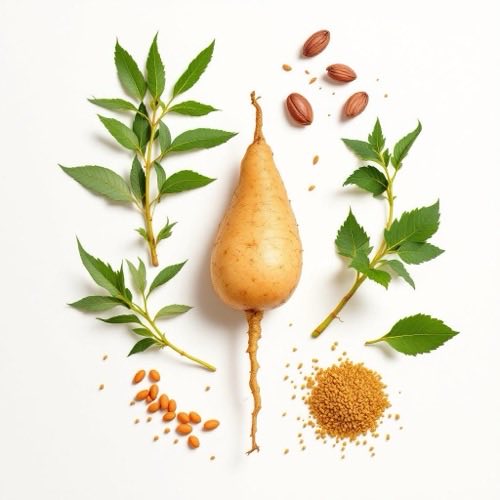 Raíz de jengibre fresca sobre fondo neutro