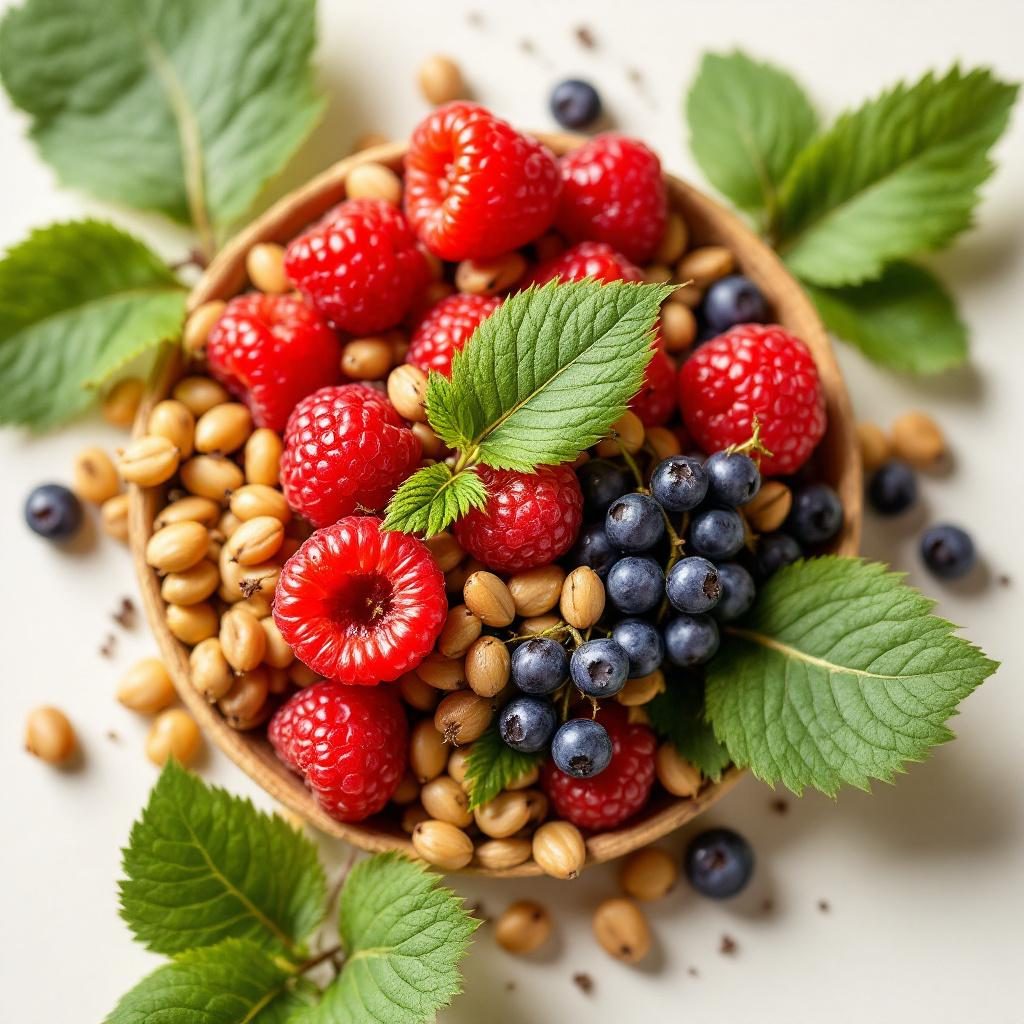 Bärentraubenblätter mit Beeren in natürlicher Umgebung