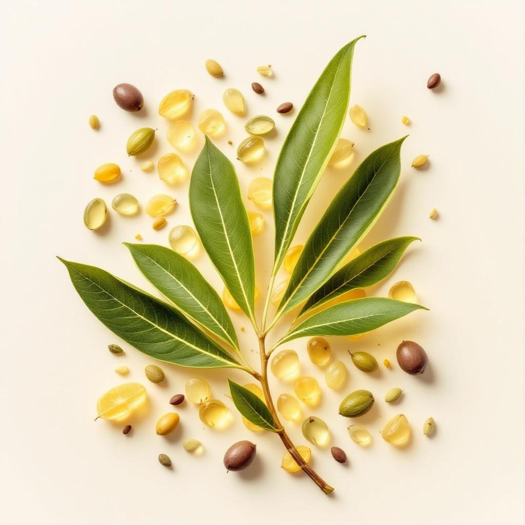 Oliven am Zweig mit Blättern