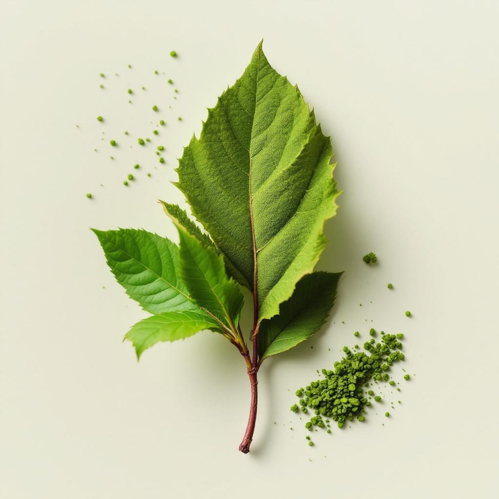 Svježe mladi listovi zelenog čaja Camellia sinensis prije obrade u matcha prah
