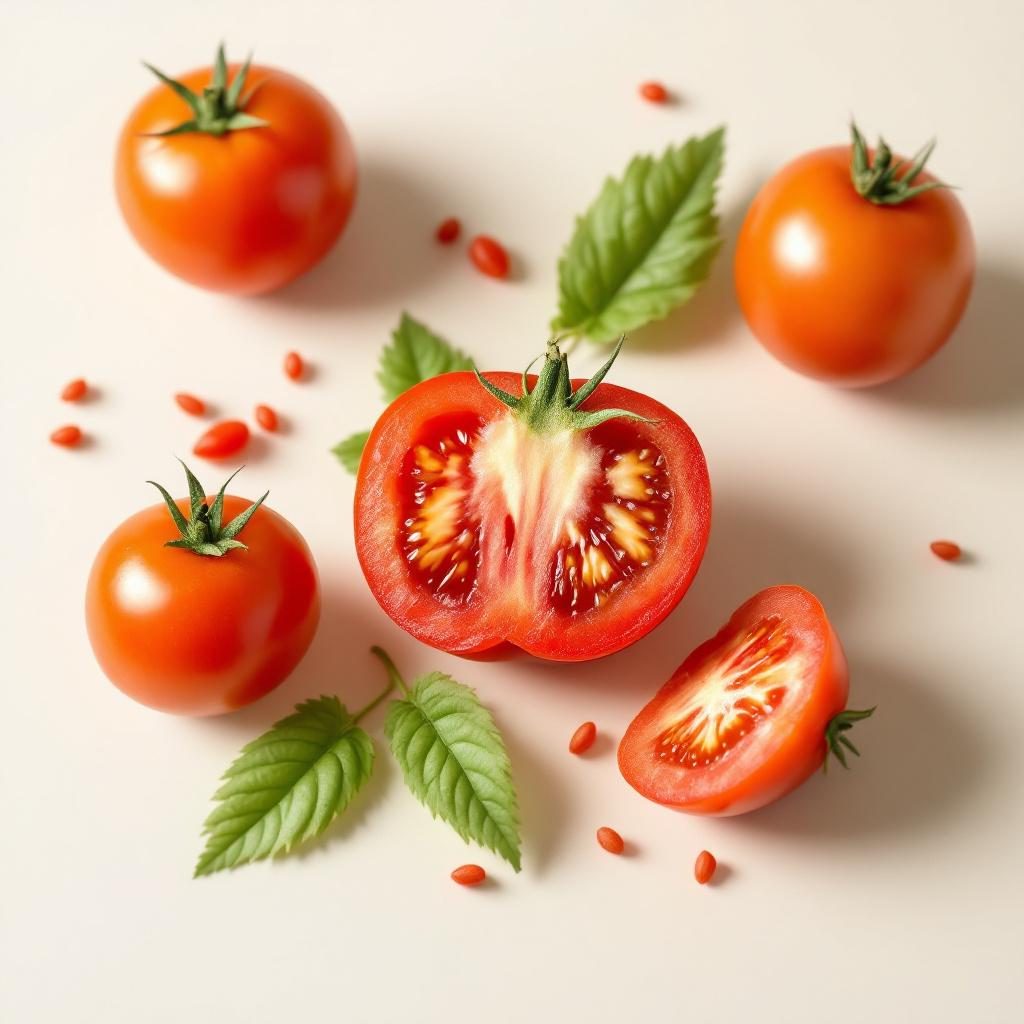 Lycopin-reiche Tomaten auf neutralem Hintergrund