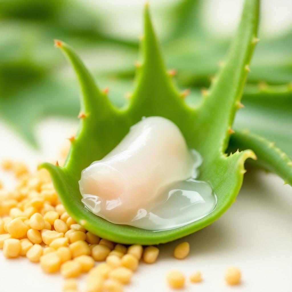 Aloe Vera Blatt mit Gel in natürlicher Umgebung