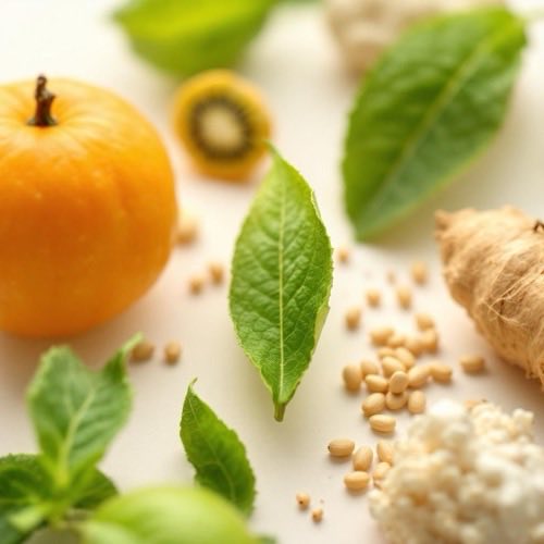 Vitamin C in natürlicher Darstellung mit Zitrusfrüchten
