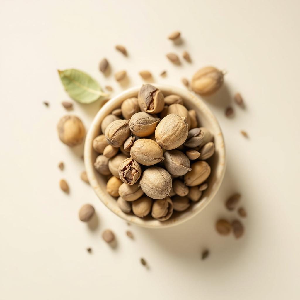 Baies de genévrier sur fond neutre