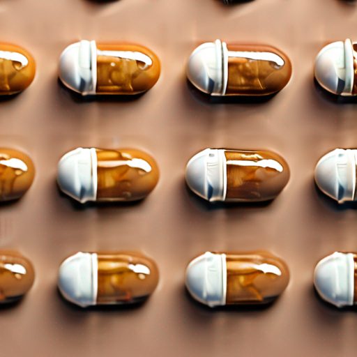 Capsules de vitamine B6 sur fond neutre