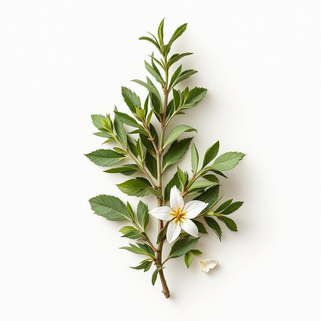 Feuilles de thym frais sur fond neutre