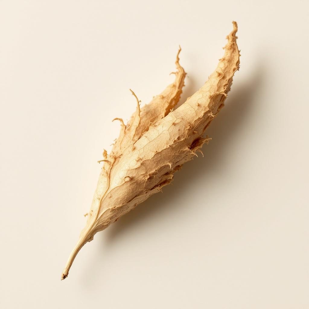 Racine de maca fraîche sur fond neutre