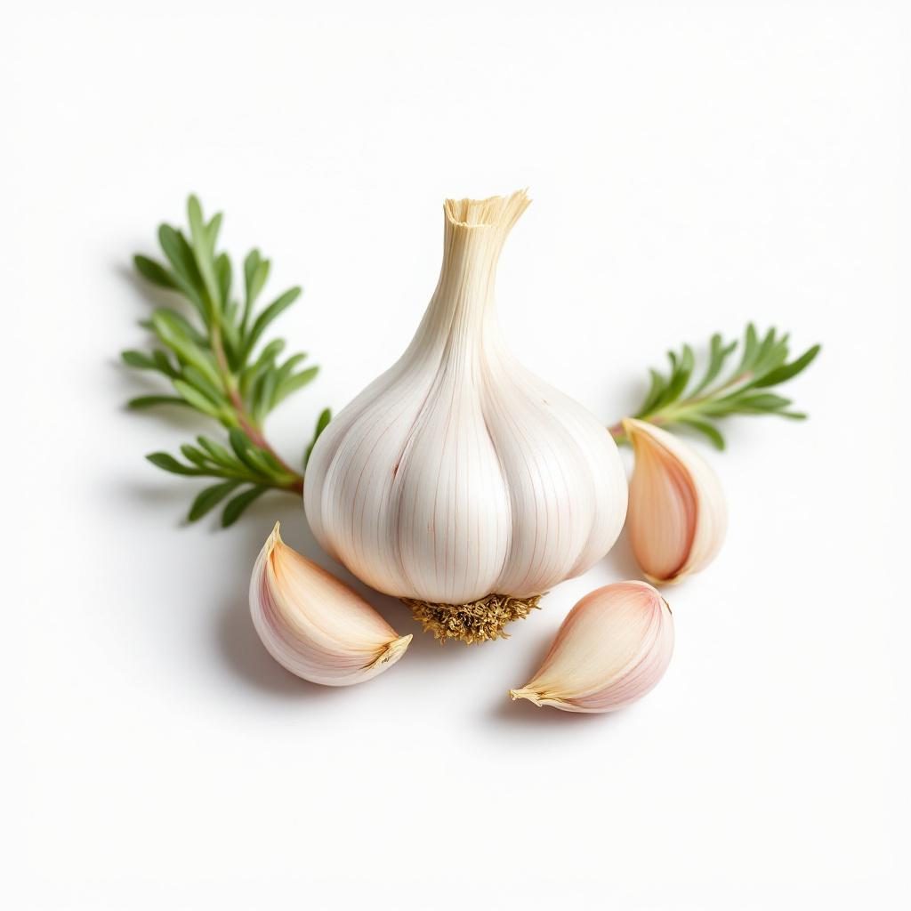 Garlic bulb and cloves natural ingredient