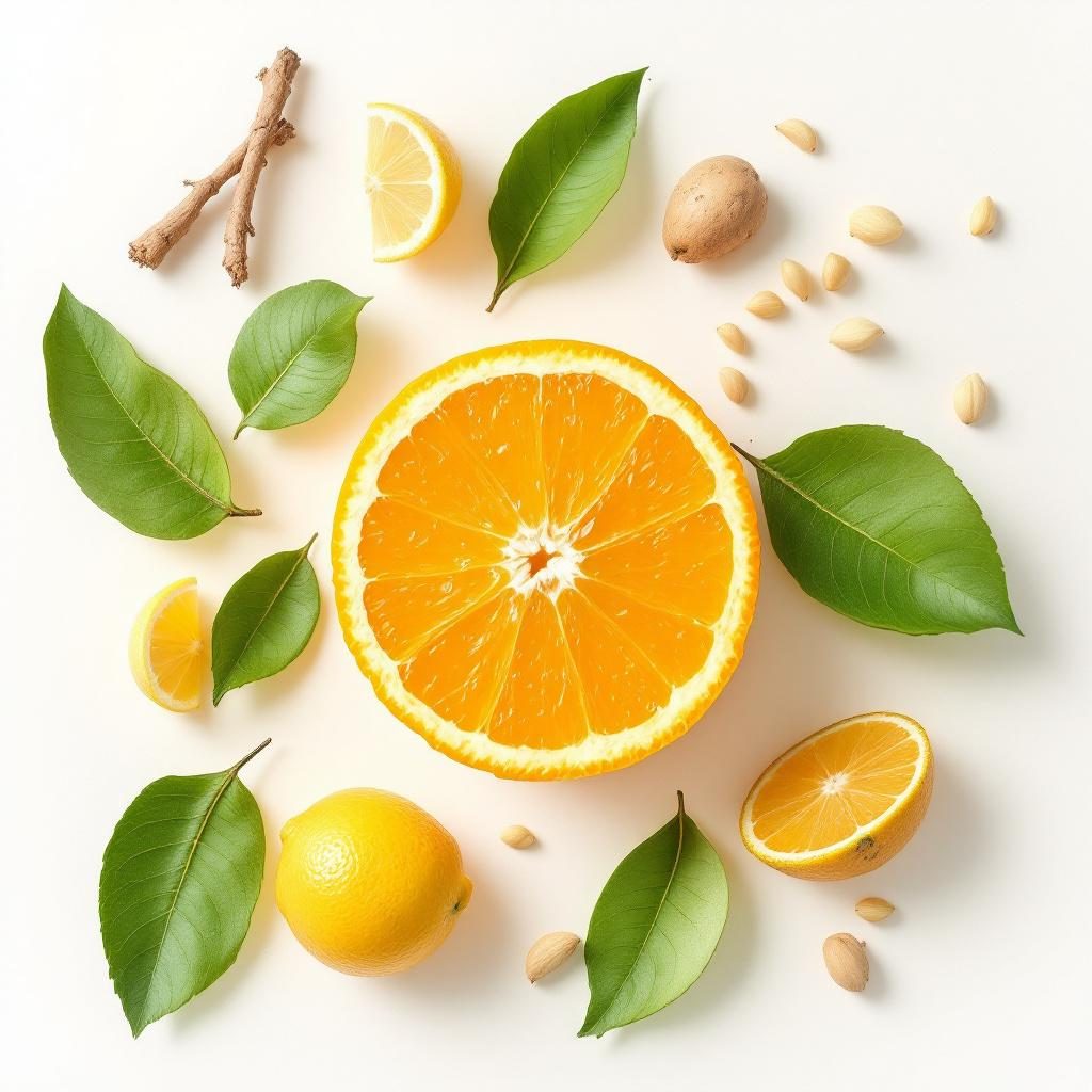 Vitamin C rich citrus fruits oranges and lemons