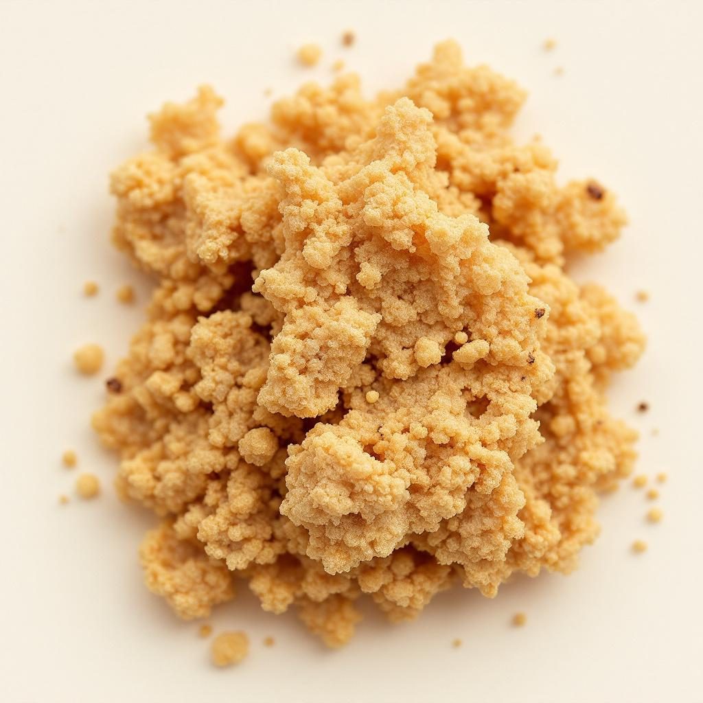 Glucosamina solfato cristalli bianchi su sfondo neutro