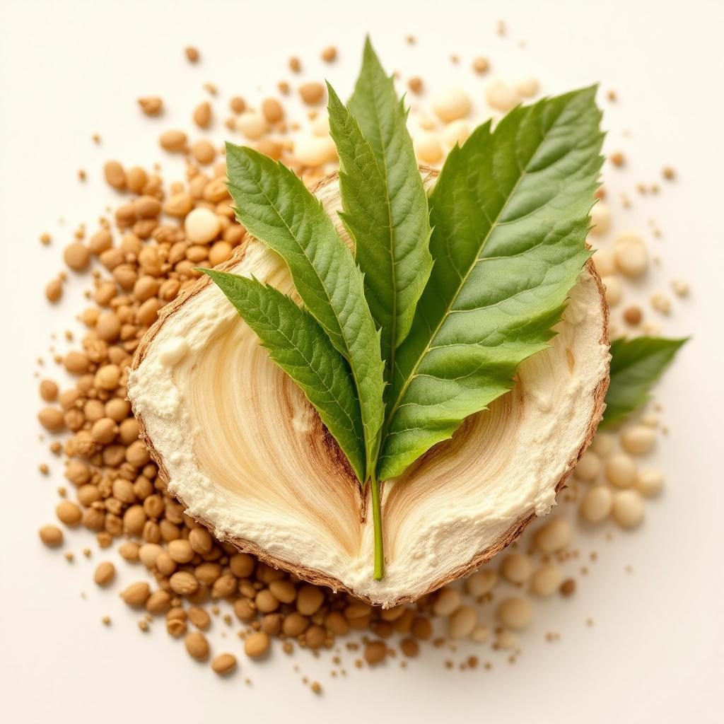 Collagene marino, rappresentazione astratta di proteine su sfondo neutro