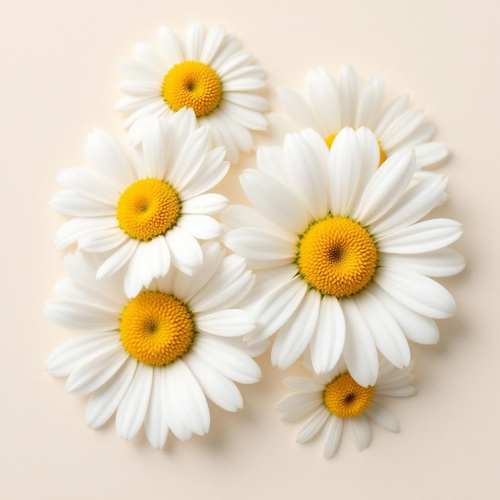 Chamomile flowers with white petals and yellow centers