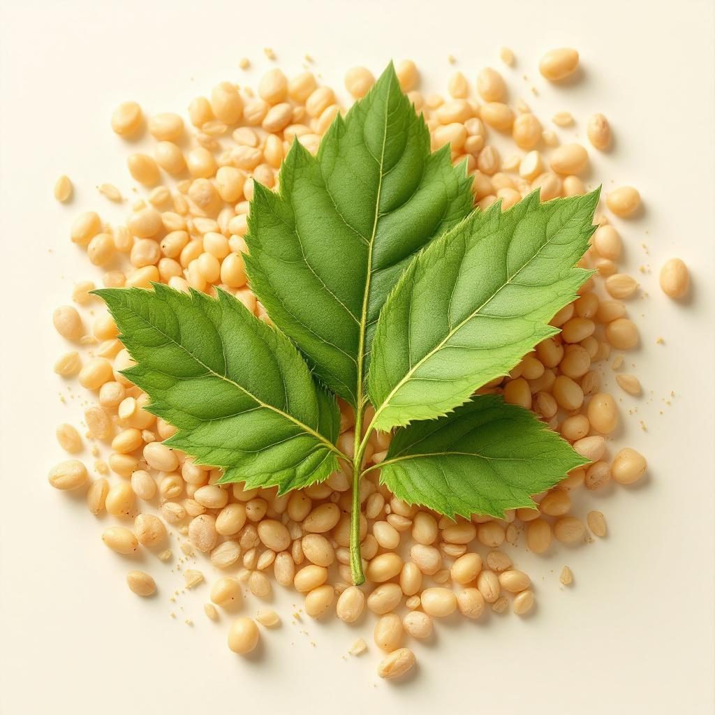 Mentolio kristalai ir mėtų lapai