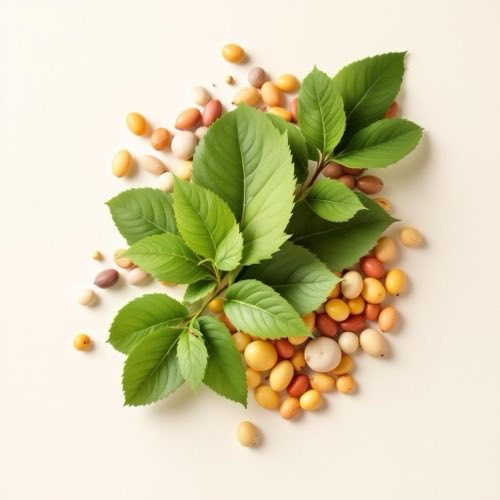 Vitaminų ir mineralų kompleksas neutralaus fono kompozicijoje