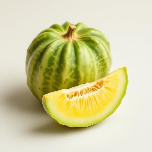 Bitter melon fruit on neutral background
