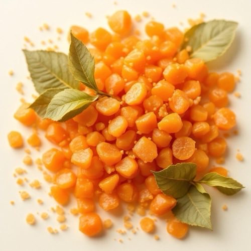 Cáscara de naranja deshidratada en trozos