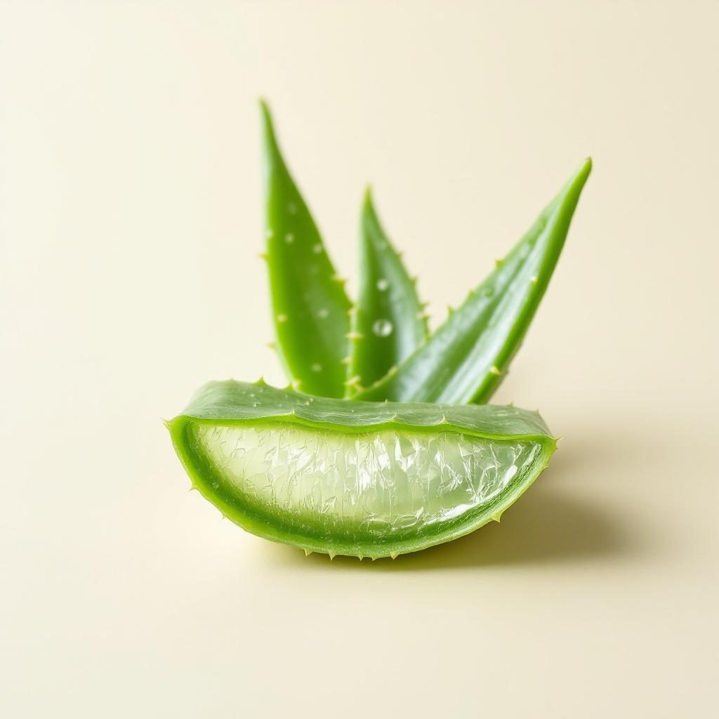 Aloe vera planta fresca em fundo neutro