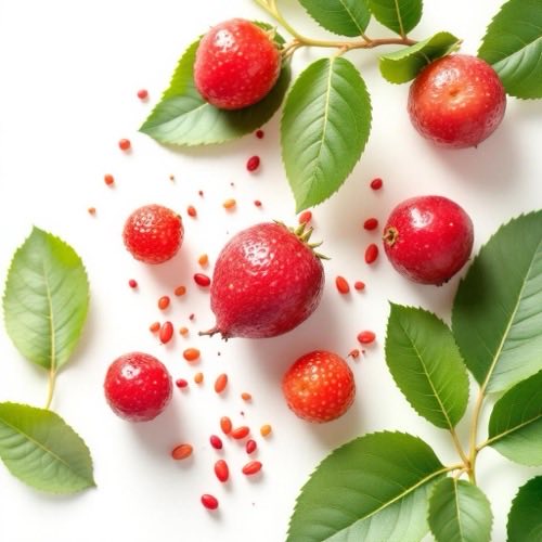 Arando vermelho fresco em ramos