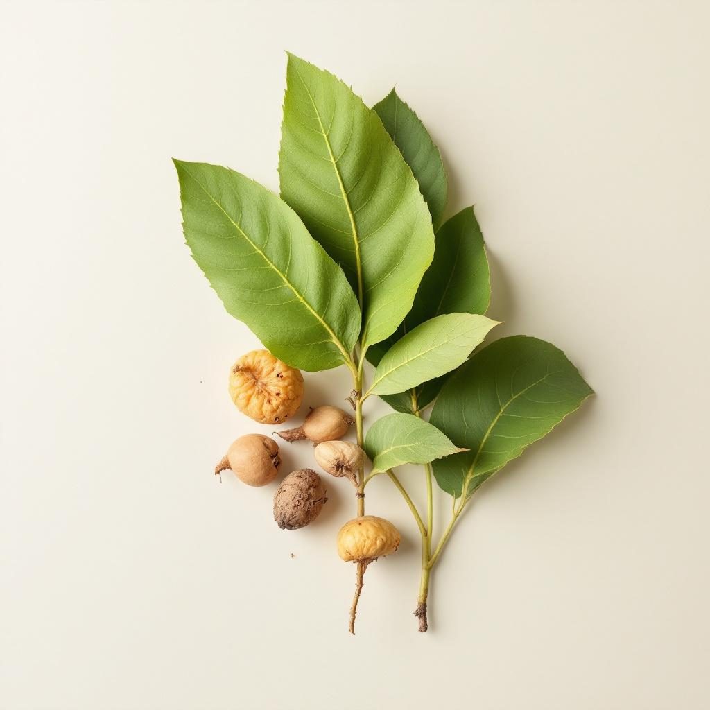 Folhas de louro frescas em ramos