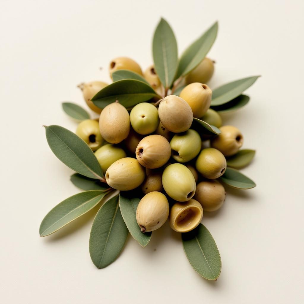 Folhas de oliveira frescas em ramo