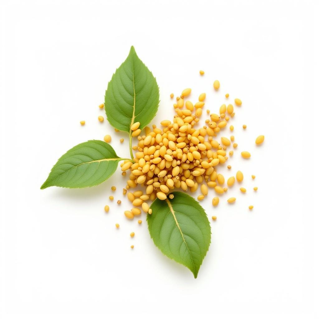 Folhas de tribulus terrestris em fundo neutro