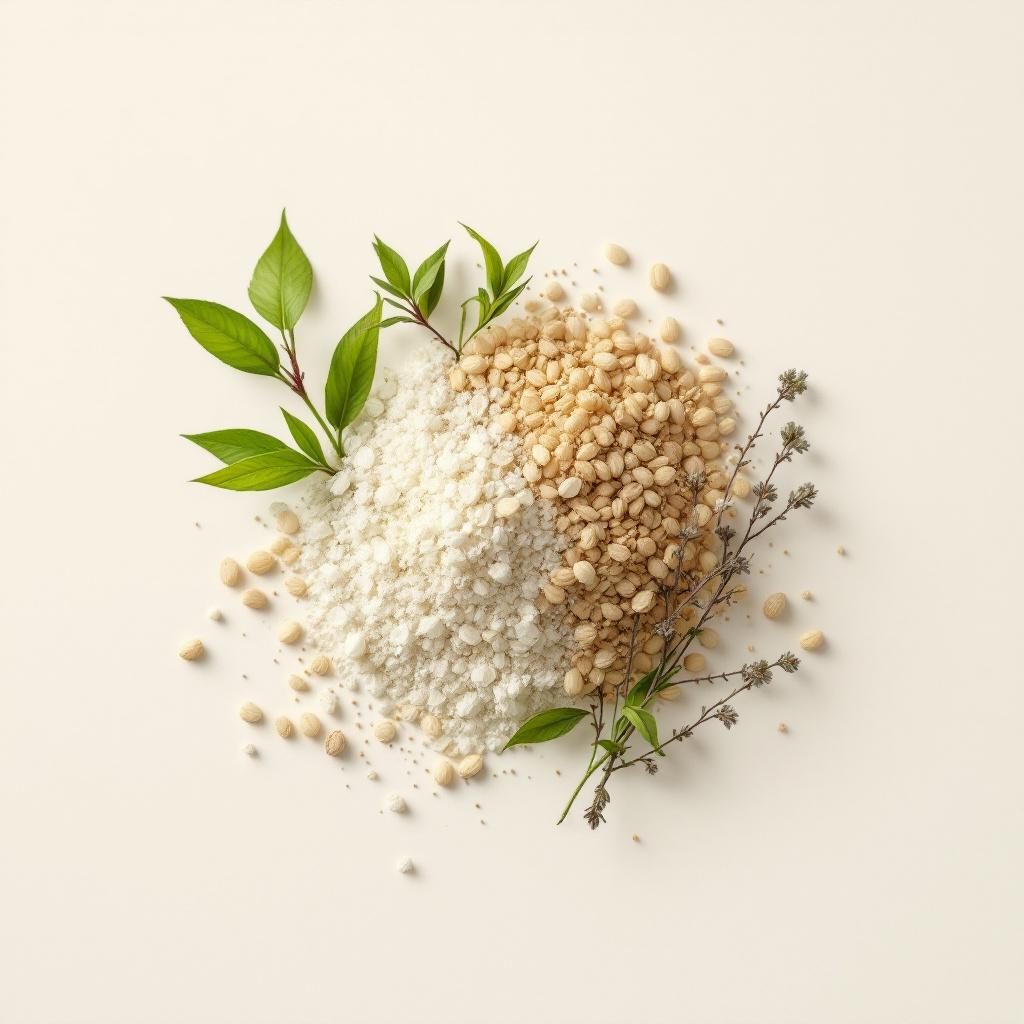 Glicerina vegetal em frasco de vidro com plantas