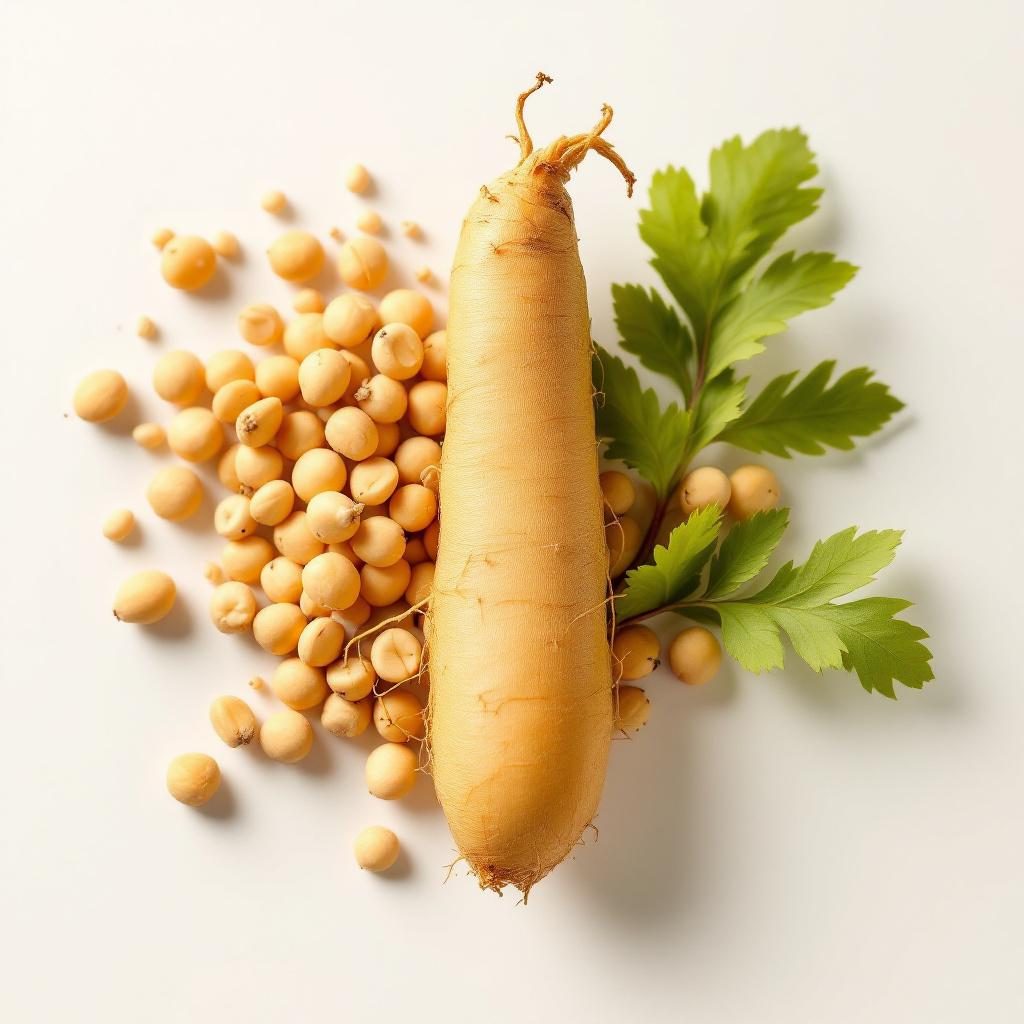 Ginseng coreano en raíces secas naturales