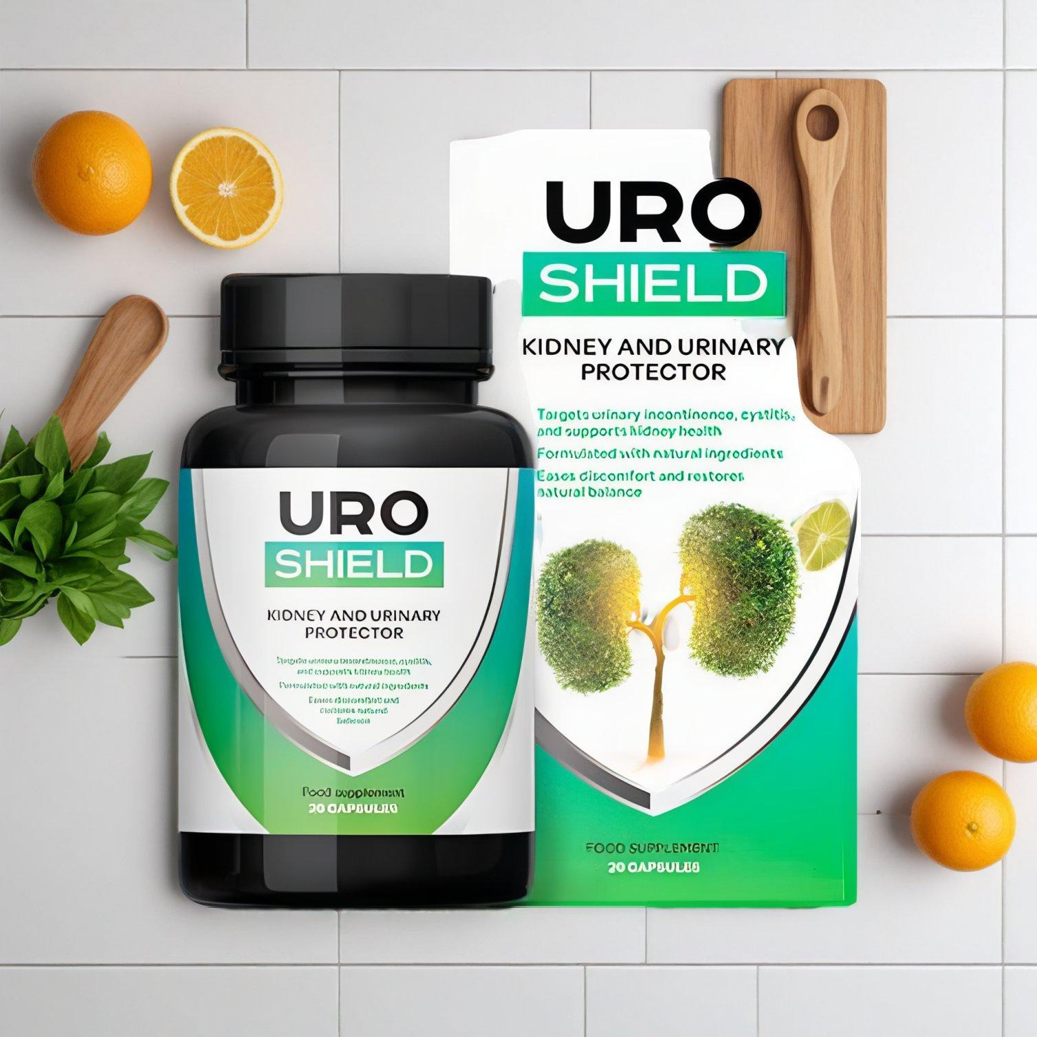 Uro Shield Caps free pakuotės nugarėlė su sudėtimi