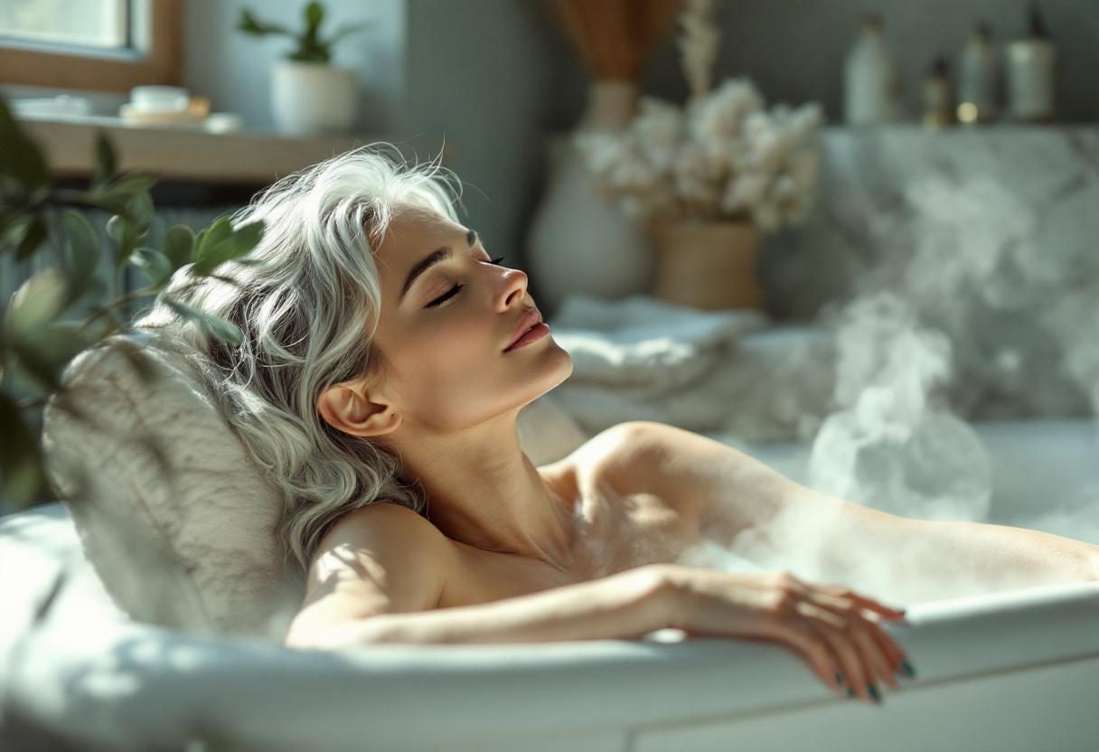 Άτομο που απολαμβάνει υγιεινό τρόπο ζωής με φυσικά προϊόντα φροντίδας