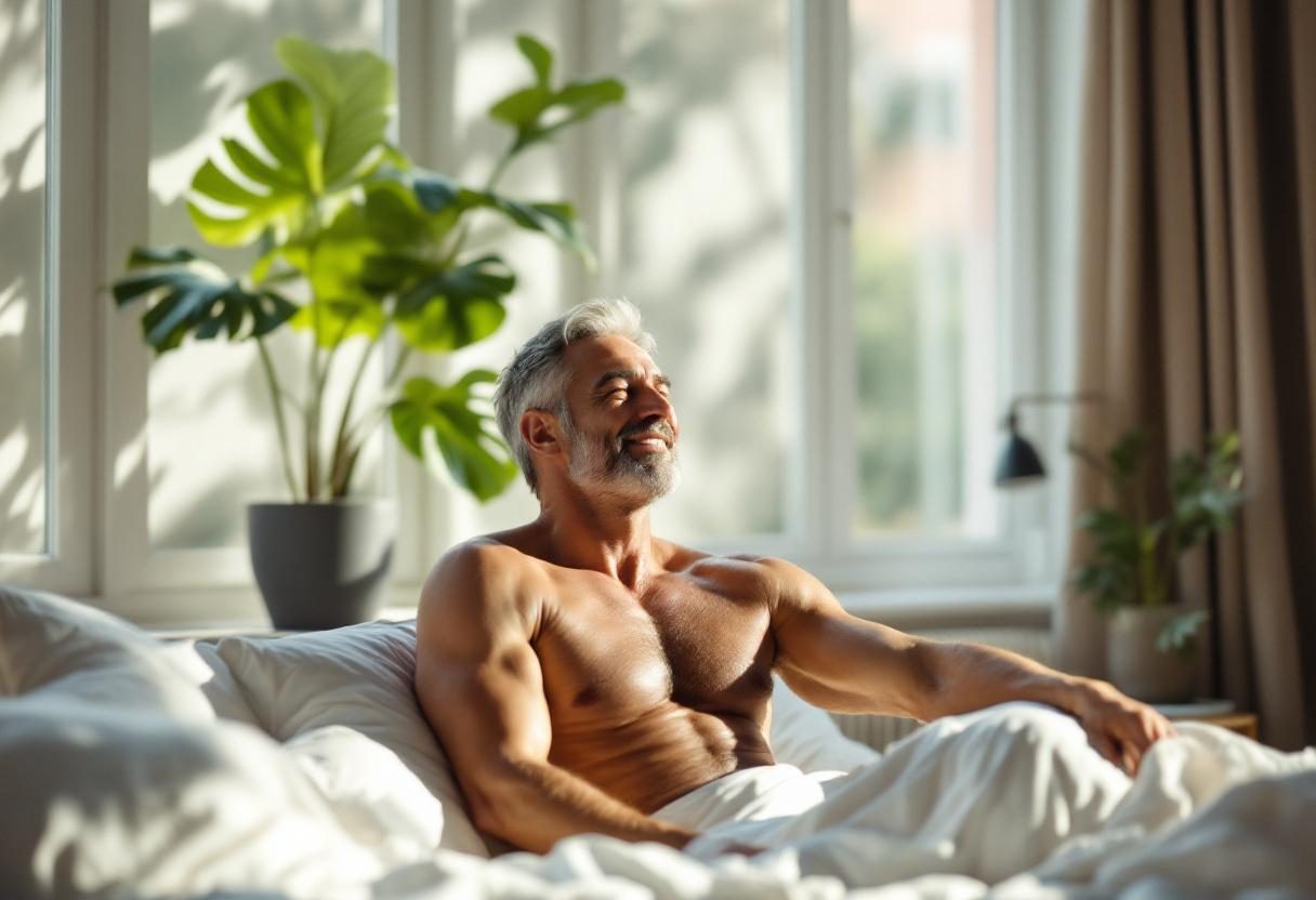 Confident man enjoying balanced active lifestyle with wellness support