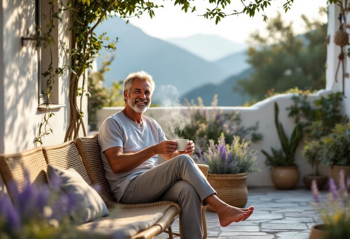 Meshkuj të kënaqur duke jetuar një stil jetë të balancuar dhe të shëndetshëm